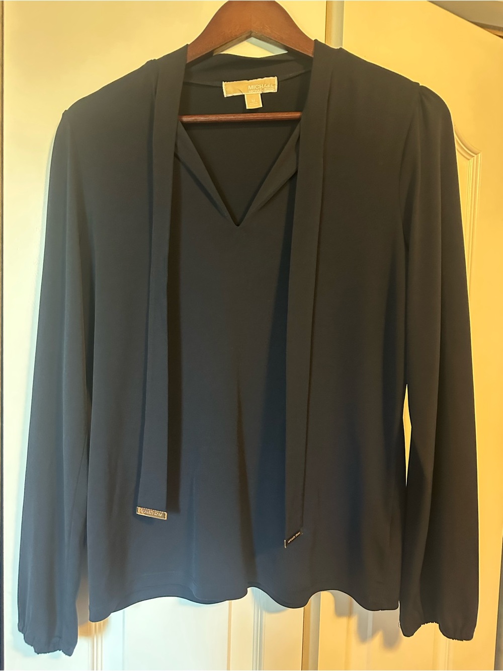 MICHAEL Michael Kors navy V-neck blouse